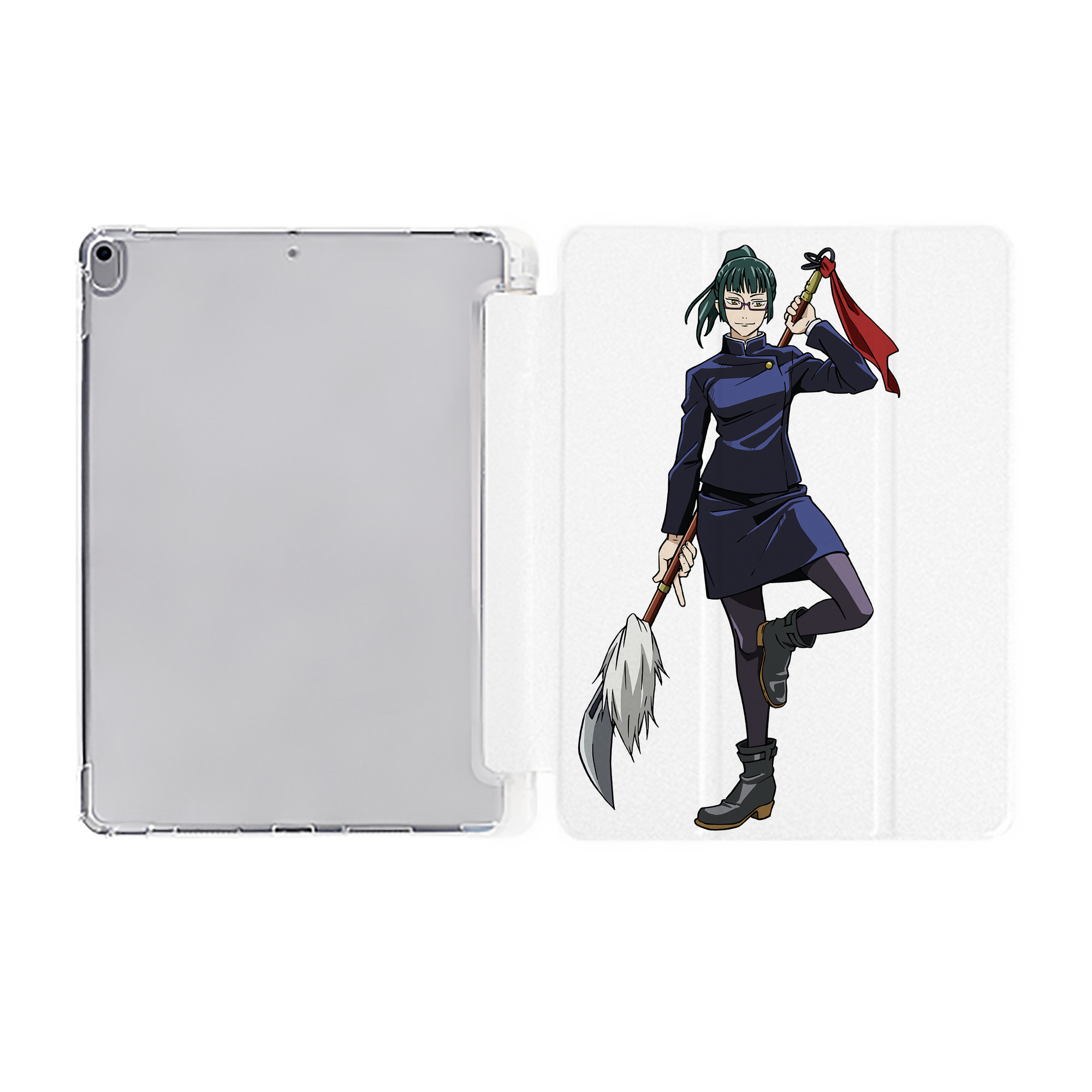 （画像用） 呪術廻戦 Jujutsu Kaisen IPad ケース ペン収納付き 三つ折りスタンド PUレザー×シリコン 対応機種9.5/10.5/10.9インチ